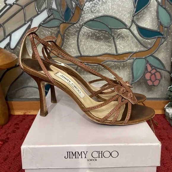 Jimmy Choo Boyce Strappy Sandals Heels Size 37 - Picture 5 of 16